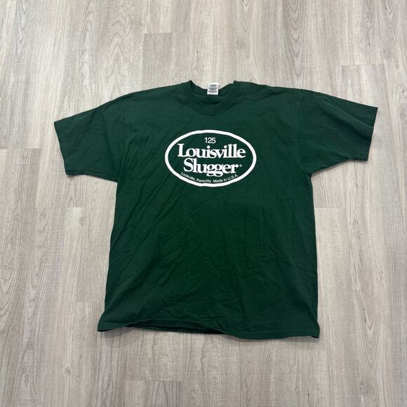 Vintage Louisville Slugger Shirt Men's Extra Large XL Green MLB Baseball Bat USA - Picture 1 of 7